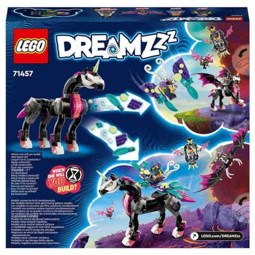 Image of Lego 71457 DREAMZzz Pegasus, Build 2 Types of Horse Toy, Includes Zoey, Nova and Nightmare King as TV Show Mini Figures, Creative Animal Toy for Kids