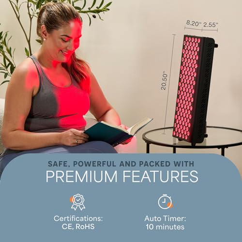 Image of Lifepro Red Light Therapy for Body Panel - 90 & 120 Dual Chip LEDs - 660nm & 850nm Near Infrared Full Body Red Light Therapy Panel - for General Wellness & Comfort -Includes Hanging Kit and Eyewear