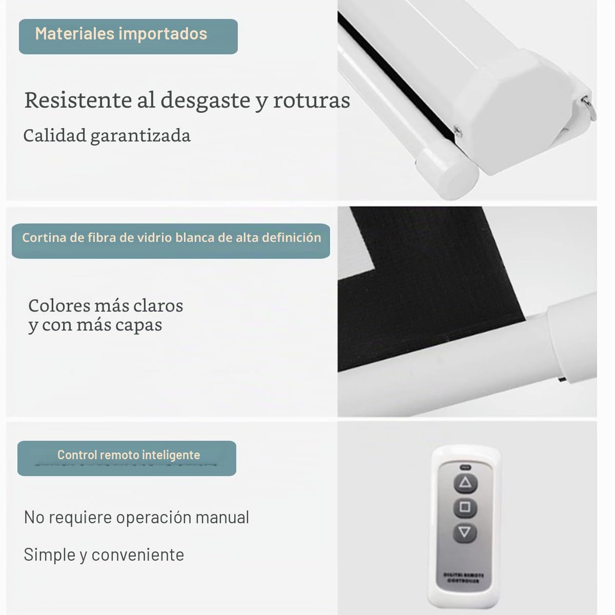 Pantalla de proyección motorizada de 72" con Control Remoto, Pantallas eléctricas 4:3 16:9 4K, Ideal para Cine en casa, Oficina y TV (72 Pulgadas (16:9))