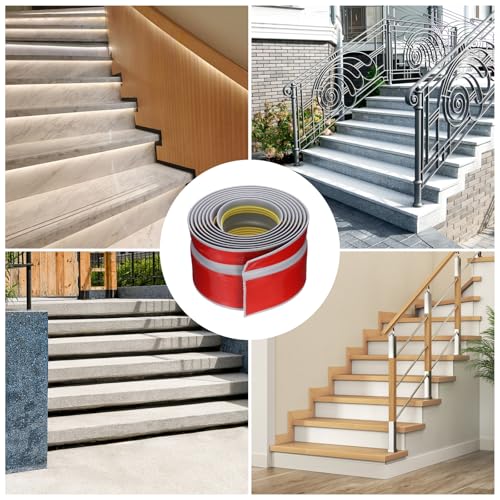 QUARKZMAN Stufenkantenschutz, rutschfeste Treppenstufen, selbstklebende Treppenstufenleisten für den Innen- und Außenbereich, Zuhause, Büro, Gelb (2,1 m)
