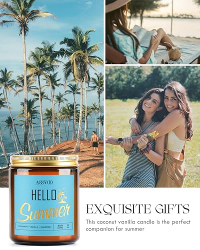Image of AOOVOO Hello Summer Candles - 9 oz Scented Candles, Aromatherapy Candle, Soy Candle for Home Scented