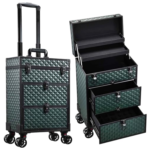 Kosmetikkoffer Kosmetik Trolley mit 2 Schubladen Friseurkoffer...