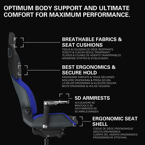 RECARO Exo FX Gaming Stoel I Ergonomische & in hoogte verstelbare game stoel met 5D-armleuningen - voor meer zitcomfort bij professioneel gamen en op kantoor I Gaming Chair Racing Blue - Afbeelding 4