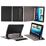 Smart Standing Leather Cover with Auto Sleep Mode for Lenovo IdeaPad Yoga Tablet (10 Inch HD) B8000 (Black)