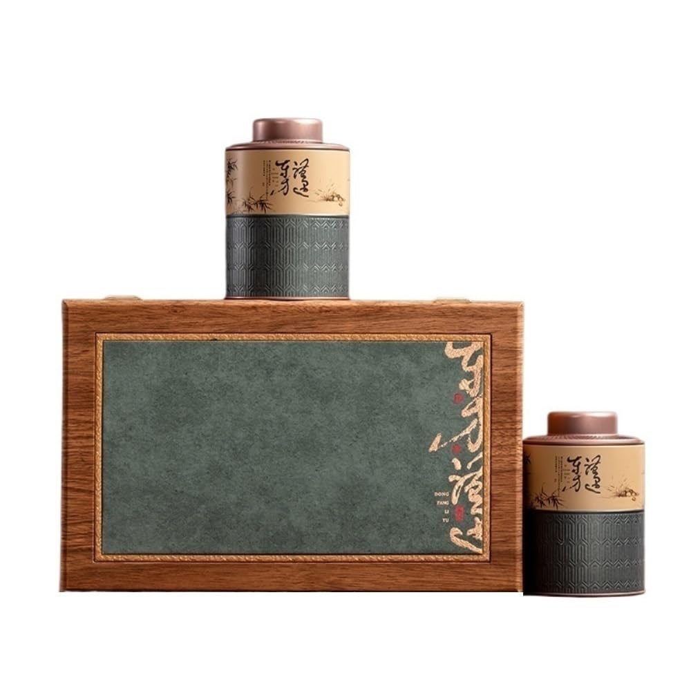 Set Da Tè Contenitore for la conservazione del tè sfuso Barattolo for la casa Cucina Cibo Scatola di latta sigillata Set da tè cinese retrò Set di scatole regalo con doppio barattolo Barattolo Per Con