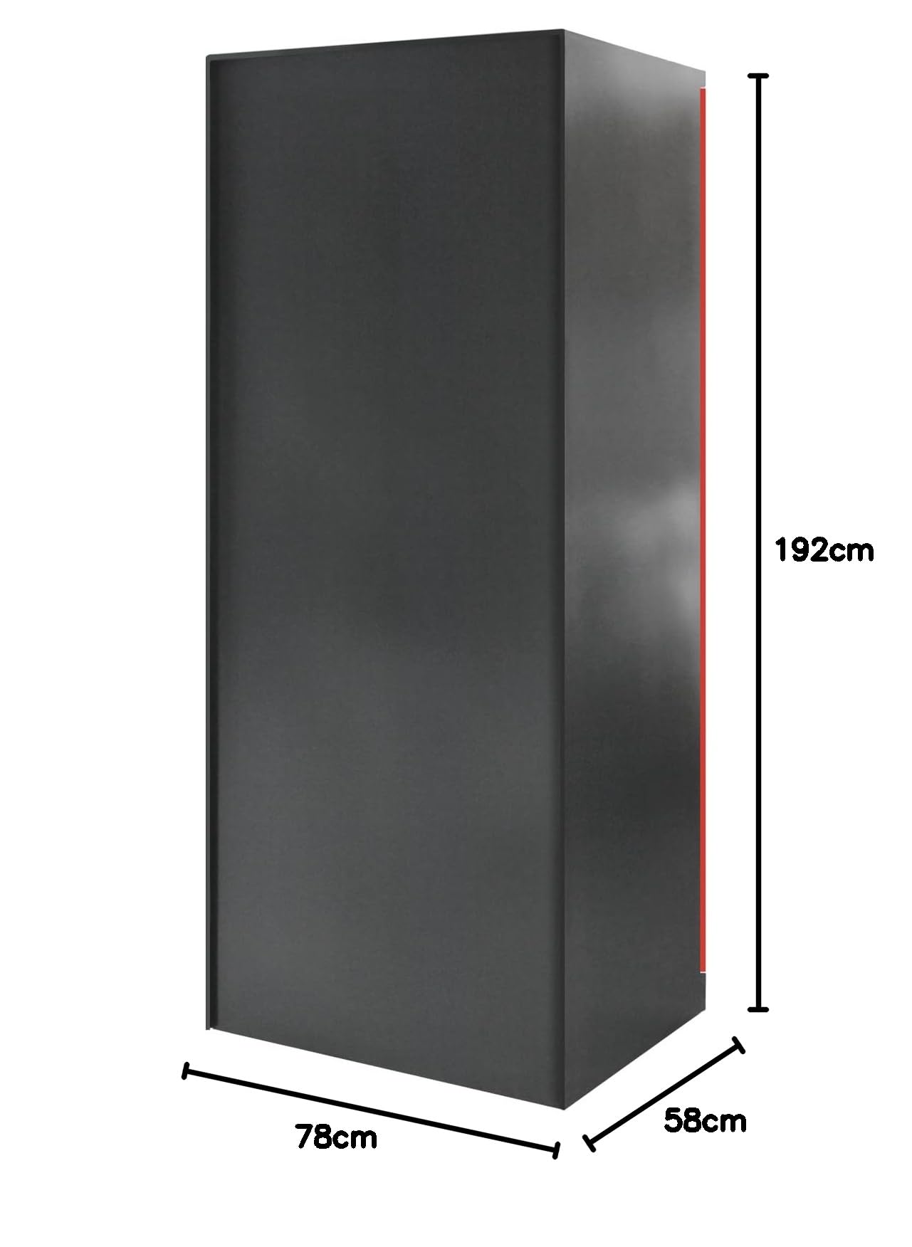 PROREGAL Stahlschrank Owl mit 4 Fachboden | HxBxT 192x78x58cm | Anthrazitgrau/Rot | Büroschrank Aktenschrank Aufbewahrungsschrank