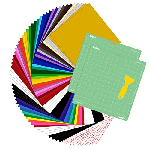 HTVRONT 70 Pack Permanent Vinyl for Cricut Machine, 57 Sheets 12" X 12