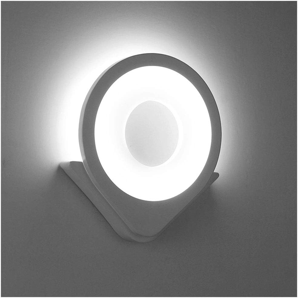 Creative Modern LED Wall Lamp Stylish Design Bedside Lights Indoor Wall Light Nordic Style Minimalist Wrought Iron Art Decoration for Living Room Bedroom Corridor Hotel Bed Lighting, White,6000K