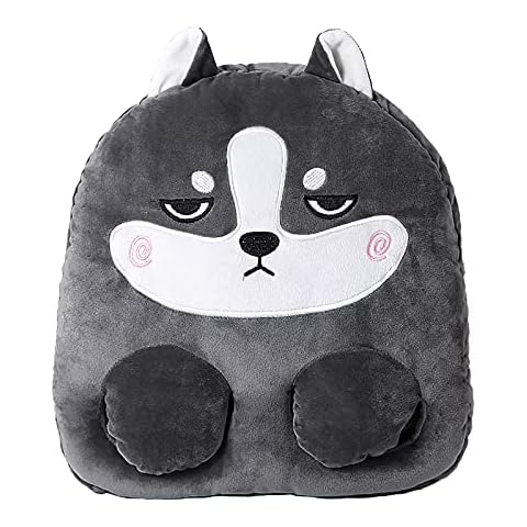 MISNODE USB Foot Warmer, Home Cartoon Heating Shoes Cushion Heating Slippers Shoes Removable and Washable Three Gears - Can be Timed, Husky Cover