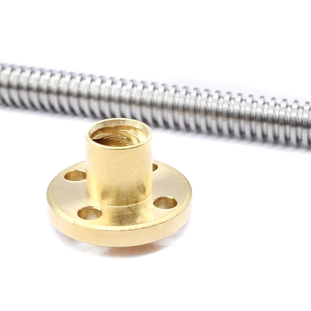 ACVACV T8 Lead Screw Lead Trapezoidal Spindle Screw With Brass Copper Nuts, For Industrial Automation Equipment Threaded Rod(Lead 2mm,600mm)