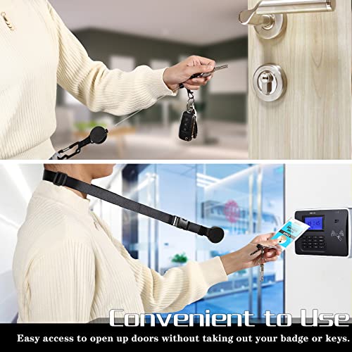Delswin Heavy Duty Retractable Lanyard - Breakaway Lanyards For Id Badges Keys, Retractable Keychain With Upgraded Carabiner, Key Ring, And 2-Card Thumb-Slot Badge Holder, 8 Oz Retraction #TOP3