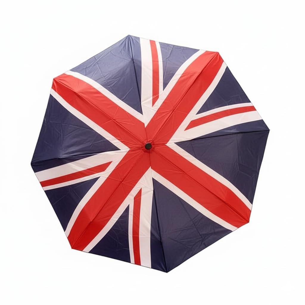 Hilto Blue /Red Union Jack Umbrella Foalding Uk Flag Pattern