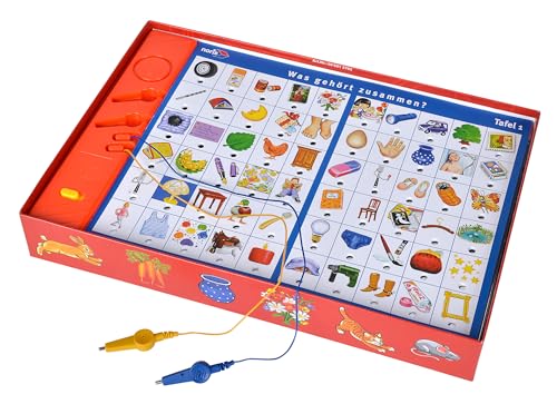 noris Kinder Electric Lernspiel – Zuordnungsspiel mit Lichtsignal bei richtiger Antwort, 12 Bildtafeln, Batterie betrieben – pädagogisches Spielzeug Kinder ab 4 Jahren