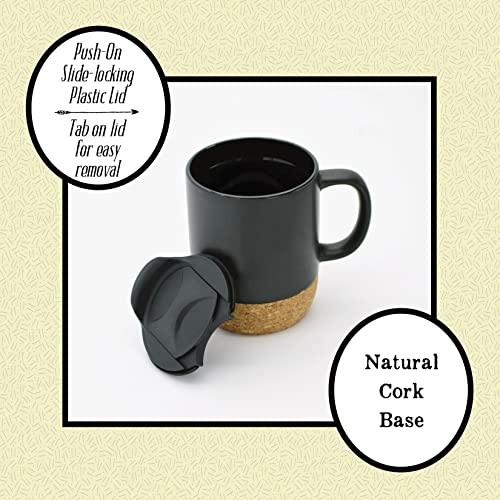 Taza de cerámica Dexsa con tapa y base de corcho miniatura 6