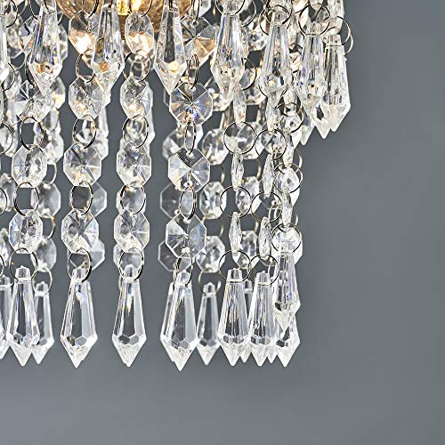MiniSun | Modern Chrome Chandelier with Clear Acrylic Jewel Droplets | Pendant Lights, Home Décor & Improvement Essential | 200mm Shade Width - Cosy Home Interiors MiniSun | Modern Chrome Chandelier with Clear Acrylic Jewel Droplets | Pendant Lights, Home Décor & Improvement Essential | 200mm Shade Width - Image 7