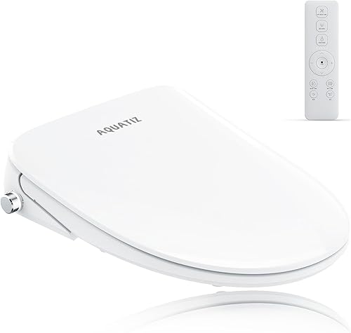 AquaSpace Asiento de inodoro inteligente alargado, asiento de inodoro con calefacción electrónica, boquilla de autolimpieza, lavado con control de