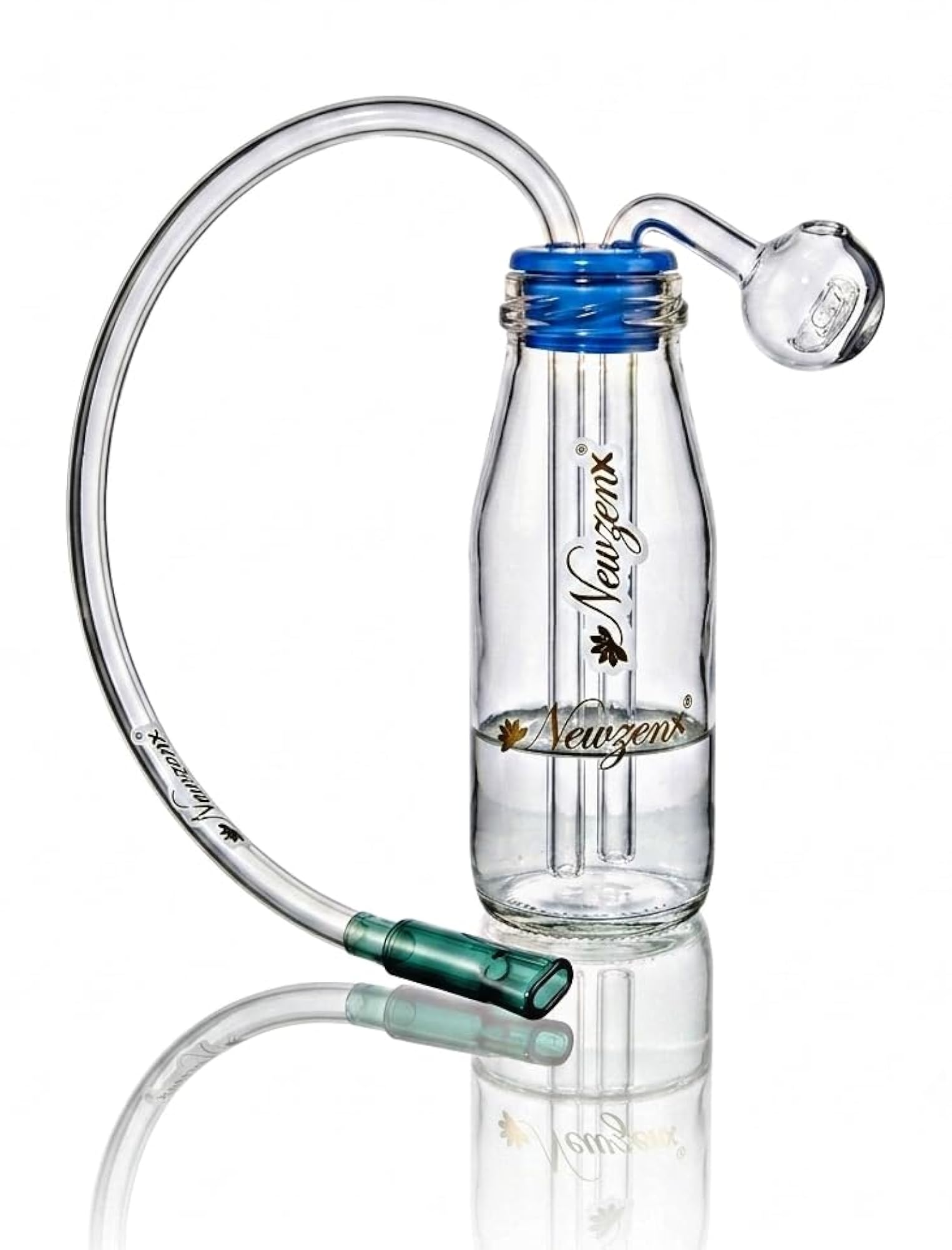 Glass Bottle Bong 8 Inch Compact Silicone Connector