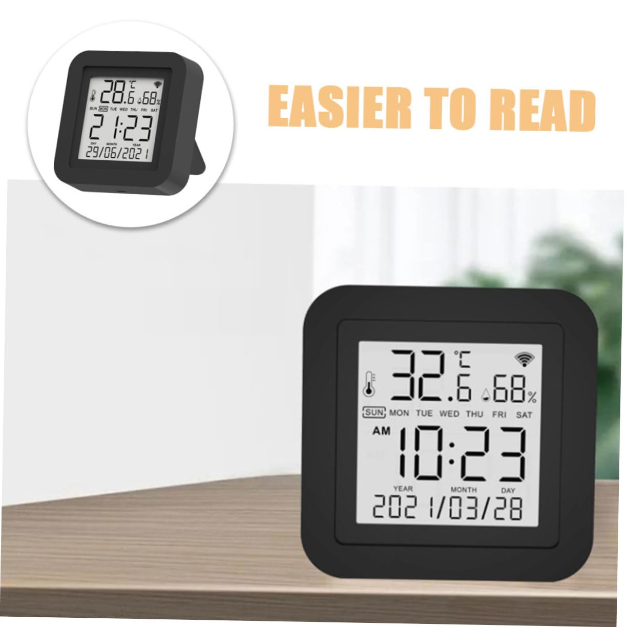 1Set Termometro Digitale Wifi con Igrometro Monitor Temperatura e Umidità per Uso Facile Installazione e Portatile Adatto per Camerette e Interni Alta