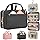Travel Toiletry Bags, Portable Travel Bag with Hanging Hook for Women, Waterproof and Hanging Makeup Bag Travel Organizer Accessories for Travel Essentials (Black, Large)
