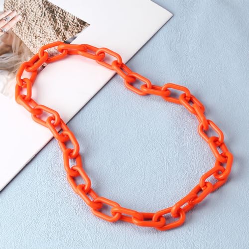Cool Long Acrylic Choker Necklace Colorful Paperclip Link Chain Thick Wide Minimalist Multicolor Chunky Chain Collar Necklace Punk Jewelry for Women2