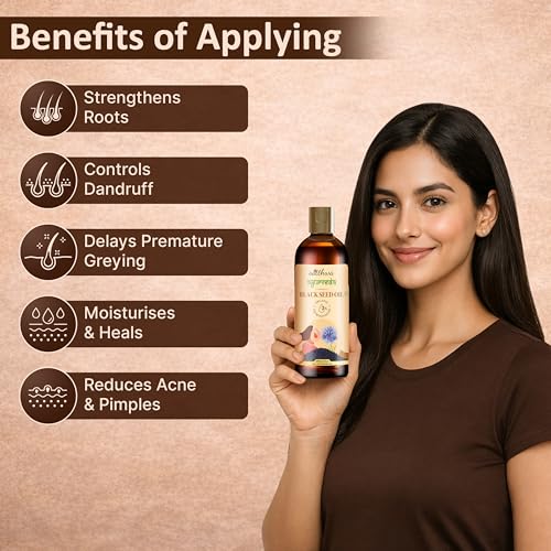 Image of Satthwa Organic Black Seed Oil - Edible - Cold-Pressed, 100% Pure Nigella Sativa Oil, High TQ, Nutrient-Rich for Immune, Hair & Skin Support - 200ml