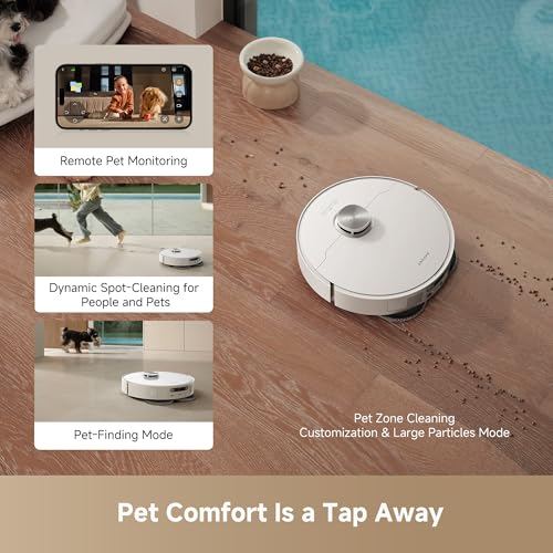 Robot vacuum and mop navigating household obstacles