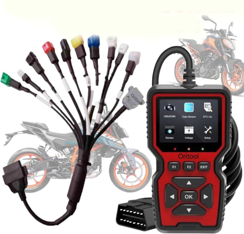V519 OBD Scanner | 11 Cord OBD Cable | BS6 BS7 Bike ECU Diagnostic Tool | Real-Time Engine Monitoring | Motorcycle OBD Scanner-image-11