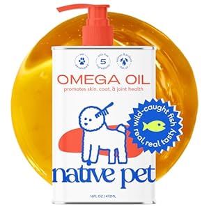 Native Pet Omega 3 Fish Oil for Dogs & Cats – Promotes Healthy Skin, Shiny Coat, & Strong Joints – Made with Wild Alaskan Salmon Oil for Dogs – Tasty, Fast-Absorbing Omega 3 6 9 Liquid Supplement-16oz