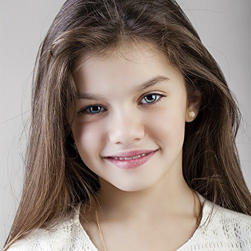 Gold Plated Clear Cubic Zirconia April Prong Set Screw Back Earrings for Kids & Teens - Beautiful and Stylish Prong Set Clear CZ Safety Screw Back Earrings for Little Girls3