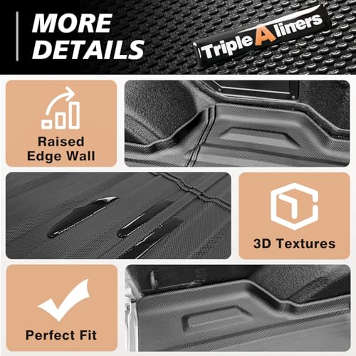 Image of TripleAliners Truck Mat Compatible with 2024-2026 Chevrolet Silverado EV WT 5.9FT Accessories, Truck Bed Mat Heavy Duty Custom Fit All Weather Protection TPE Pickup Liner
