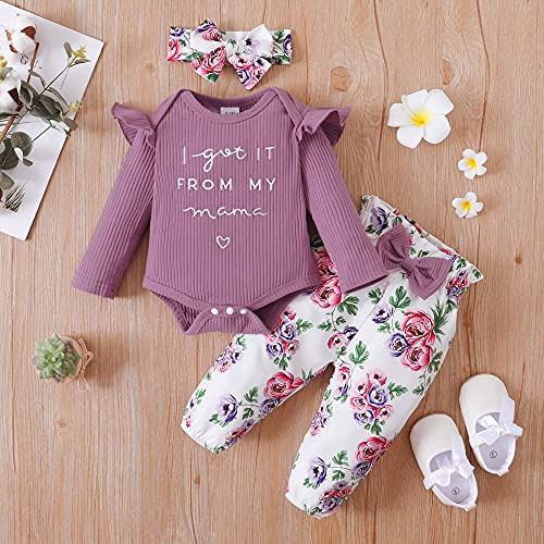 Image of DISAUR Toddler Girl Clothes Cute Leopard Ruffle Sweater Infant Girl Clothes Outfits Long Sleeve Tops Pants Set