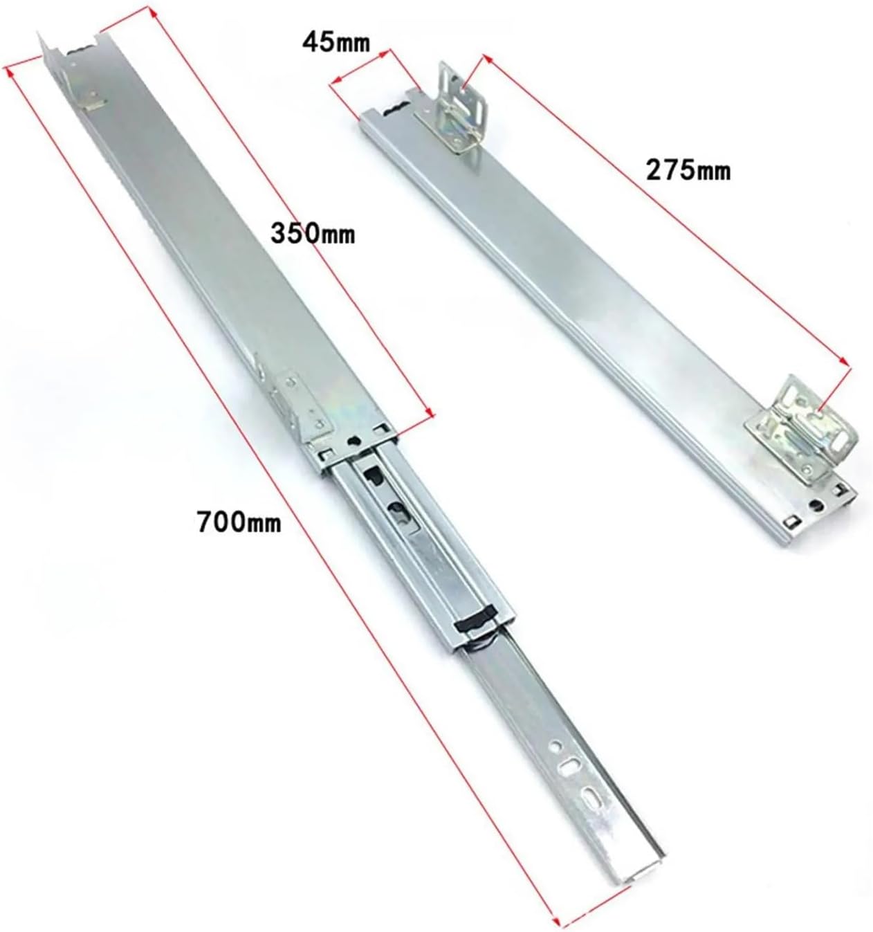 Full Extension Drawer Slides 2pcs 14Inch Heavy Duty Side Mount Drawer Runners
