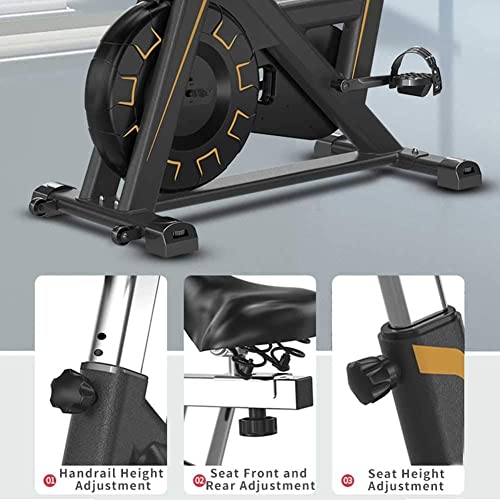 Image of Stationary Exercise Bike Indoor Cycling Bike for Cardio Workout with Comfortable Seat Cushion LCD Monitor for Home Training Bike Adjustable Handlebars Seat