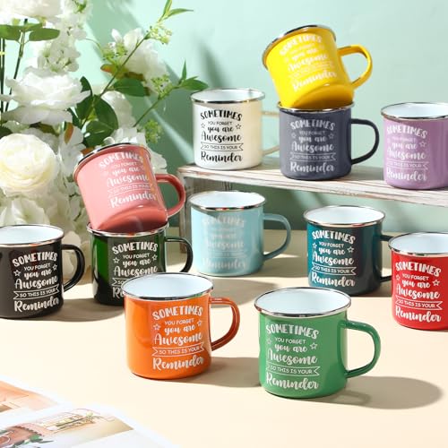 Set de 48 tazas esmaltadas motivacionales de 12 oz miniatura 3