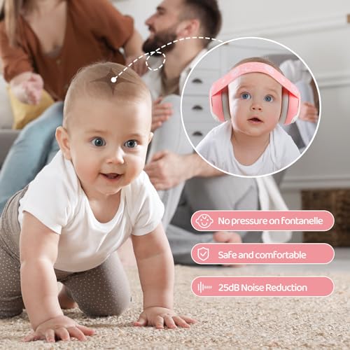 Image of YomauiYee Baby Earmuffs,Bear Infant Headphones Noise Cancelling Baby Ear Protection with Adjustable Headband Sound Proof Headphones, Travel Essentials for Travel
