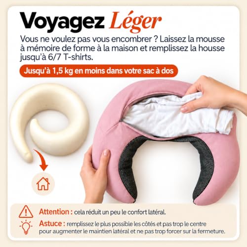 Coussin De Voyage Avion : sleepfly Coussin de Voyage à Capuche Tour de Cou Avion, Rose (Top 1) – Image 4