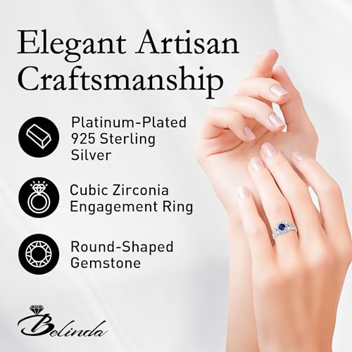 Womens Platinum Silver Sparkle Gemstone Bridal Engagement Ring3