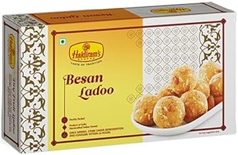 Haldiram's Nagpur Besan Ladoo 250g � Roasted gram flour sweetened with sugar and blended with ghee, this ladoo is a festival favorite