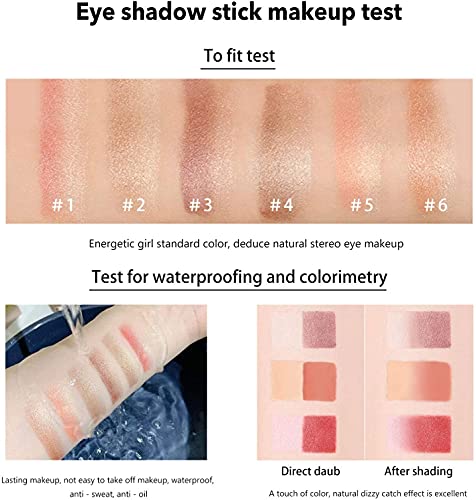 Flipnex Two-Tone Eyeshadow Lazy Eyeshadow Makeup Stick Double Colors Gradient Eye Shadow Stick Waterproof Eye Shimmer Eyeshadow Pen Eye Shadow Stick (6Pcs) #TOP2