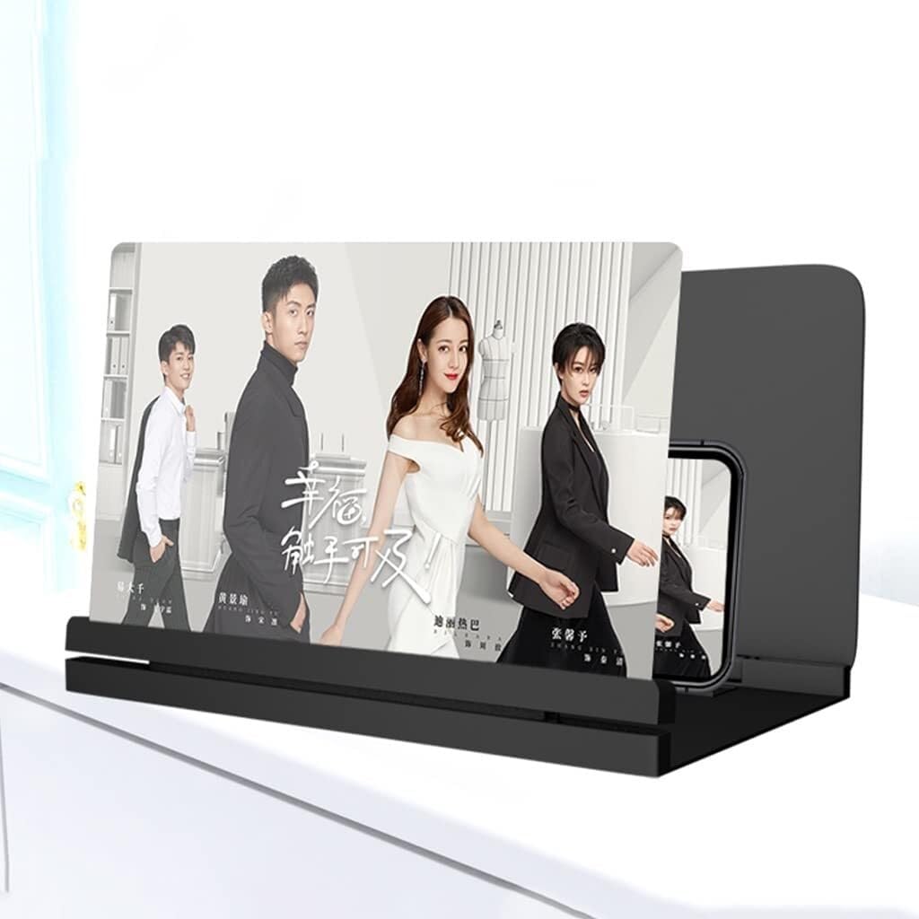 12-Inch Mobile Screen Magnifier - HD 3D Foldable Phone Amplifier for Movies, Videos, and Reading Universal Adjustable Eye Protection, Suitable Kids Seniors