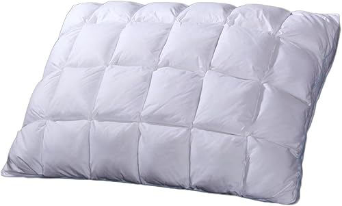 Soporte de cuello firme de pan francés, relleno de plumón de ganso de cáscara de algodón 600TC, almohada de cama plisada de tamaño estándar,