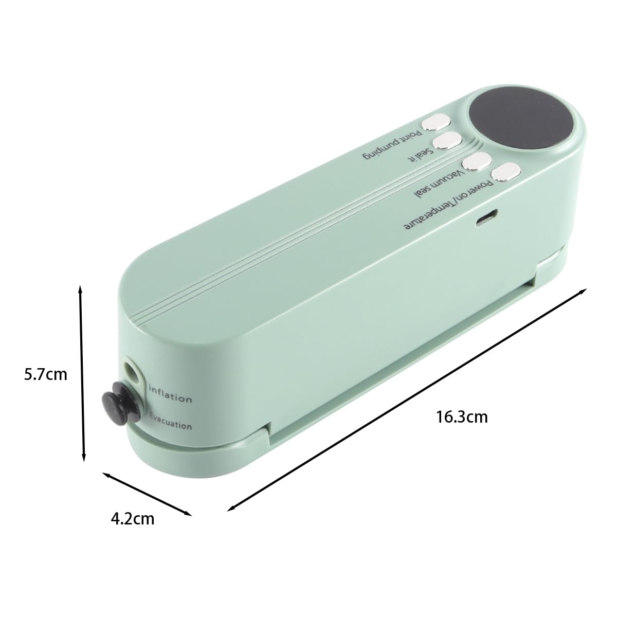 Przenośna mini zgrzewarka próżniowa (60 kPa) – 3 poziomy temperatury, 5 worków + adapter do pompowania/odsysania powietrza (przechowywanie przekąsek/żywności)
