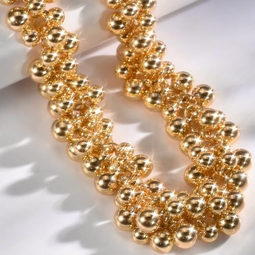 Gold Ball Necklace 18K Beaded 5