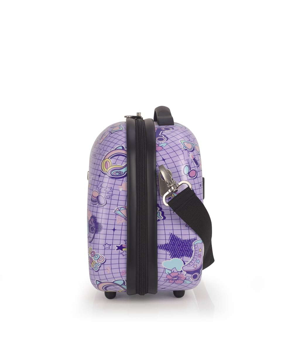 Gabol - Neceser de Viaje Rígido Estampado Funny 35x29x17cm - Peso 1kg con Capacidad 14L - Con Acople a Maleta y Asa - Diseño Español en ABS y Policarbonato - Lila