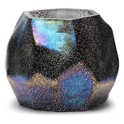 Dynasty Gallery 5" Art Glass Glisten + Glass Votive Candle Holder Geometric Supernova Cover