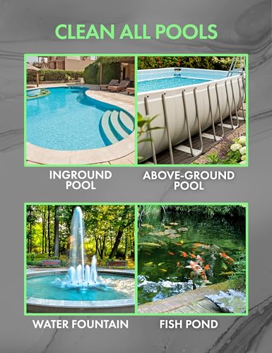 KEMANO Pro Grade Pool Leaf Net Rake - Heavy Duty Pool Cleaning Net with Deep Fine Mesh Bag for Debris, Pool Cleaner Net, Leaf Net for Above Ground & Inground Swimming Pools - Fits Universal Poles