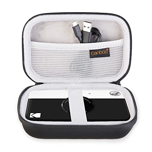 Canboc Carrying Case Compatible with Kodak Printomatic Digital Instant Print Camera/Kodak Smile/Mini 2 Wireless Portable Mobile Digital Bluetooth Photo Printer, Mesh Bag fit Zink Paper, Cable, Black