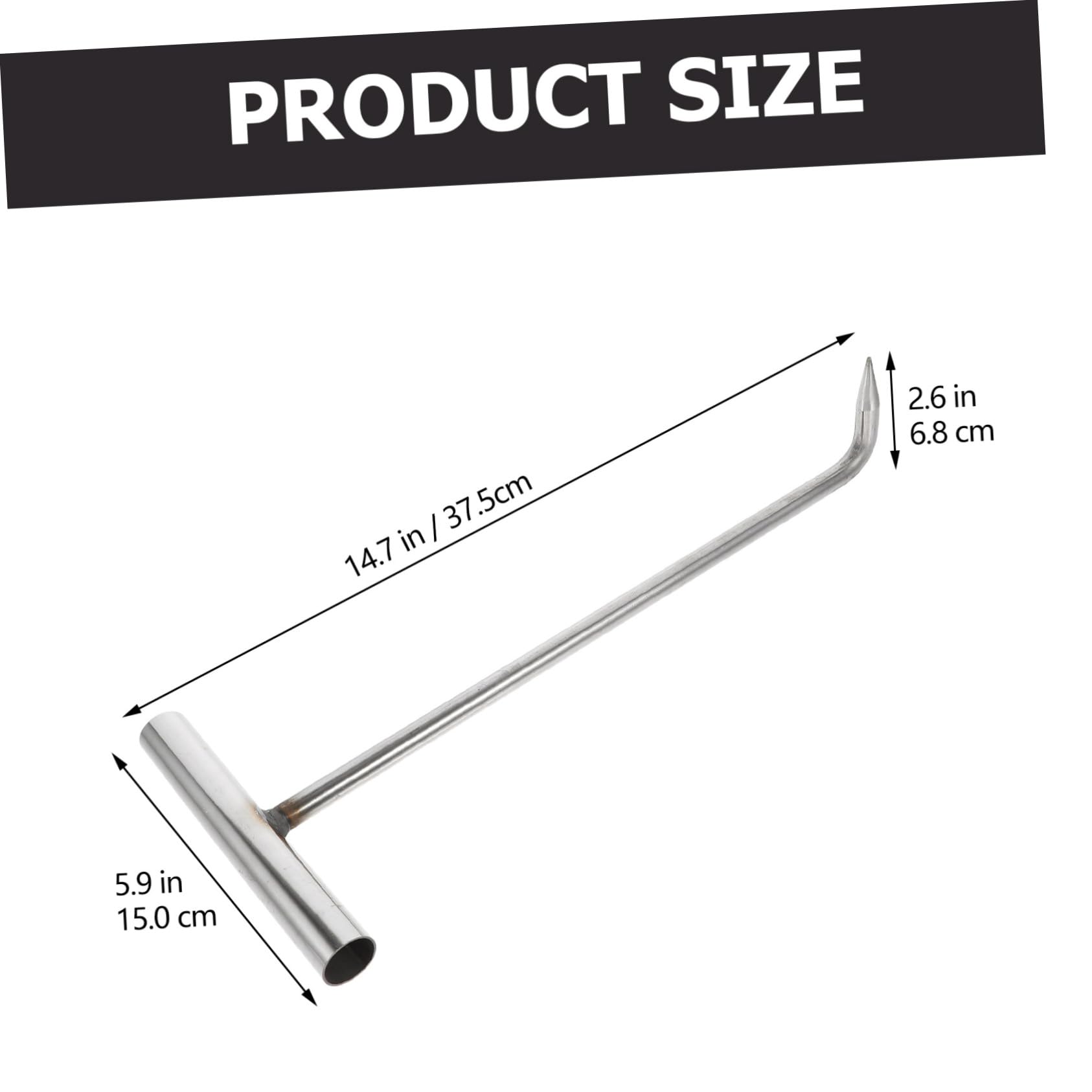 ABOOFAN Heavy Duty Manhole Cover Opener Stainless Steel Hook T-Shape Lifting Tool for Sewer Maintenance