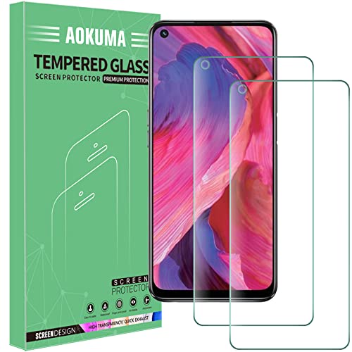 AOKUMA Protector de Pantalla para OPPO A74 5G, [2 Unidades] Cristal Templado para OPPO A74 5G Fácil Instalación, Sin Burbujas, Alta Definicion, 9H Dureza, Anti-Arañazos