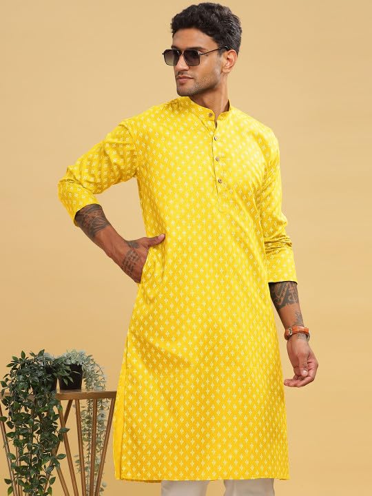 Image of BE ACTIVE Cotton Kurta for Men | Traditional and Classy Design | Indian Kurta | Full Sleeve Kurta